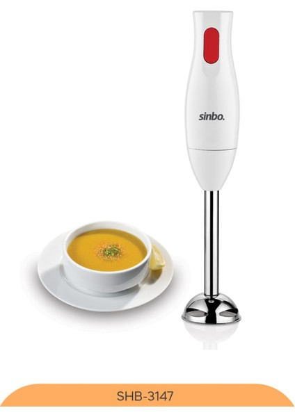 SHB-3147 3 Fonksiyonlu El Blender Seti - Beyaz / 400 Watt