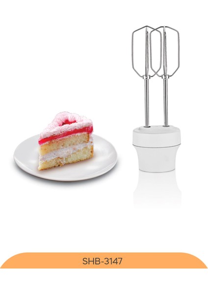 SHB-3147 3 Fonksiyonlu El Blender Seti - Beyaz / 400 Watt