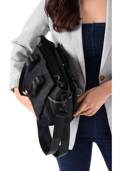 Kadın 4 Gözlü Desenli Paraşüt Kumaş Ayarlanabilir Çapraz Askılı El Ve Omuz Çantası modelleri