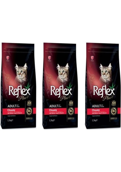 Plus Choosy Somonlu Kuru Kedi Maması 1,5 kg 3 Adet