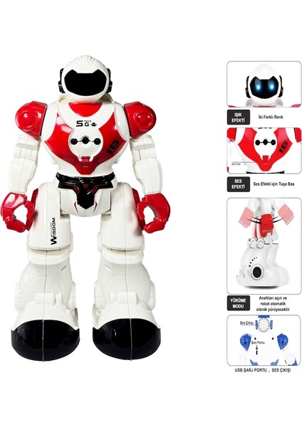 Uzaktan Kumandalı Full Fonksiyon Şarjlı Işıklı ,sesli Dansçı Interaktif Robot