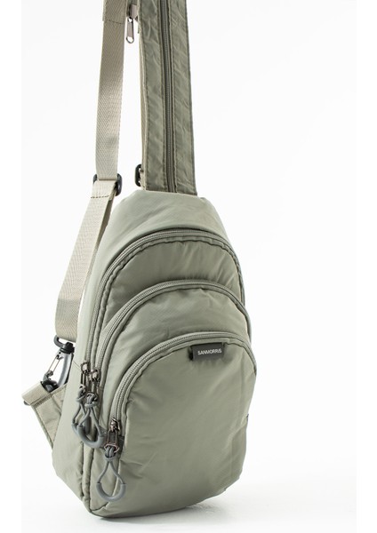 Unisex Paraşüt Kumaş Suya Dayanıklı 3 Bölmeli Çapraz Ve Sırtlık Askılı Body Bag
