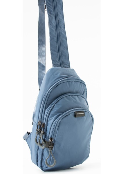 Unisex Paraşüt Kumaş Suya Dayanıklı 3 Bölmeli Çapraz Ve Sırtlık Askılı Body Bag