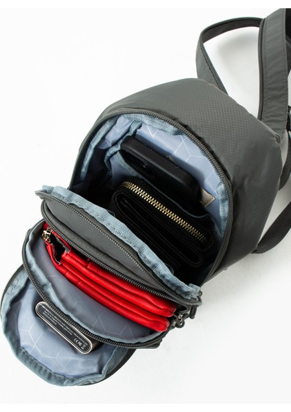 Unisex Paraşüt Kumaş Suya Dayanıklı 3 Bölmeli Çapraz Ve Sırtlık Askılı Body Bag