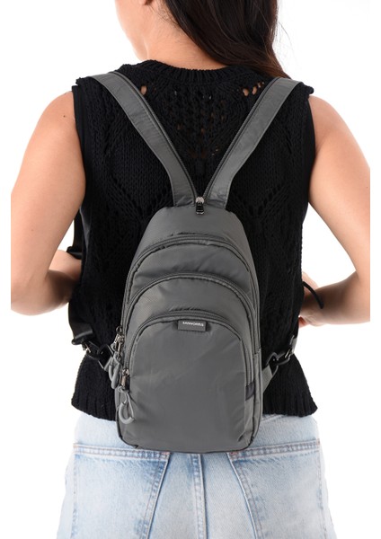 Unisex Paraşüt Kumaş Suya Dayanıklı 3 Bölmeli Çapraz Ve Sırtlık Askılı Body Bag