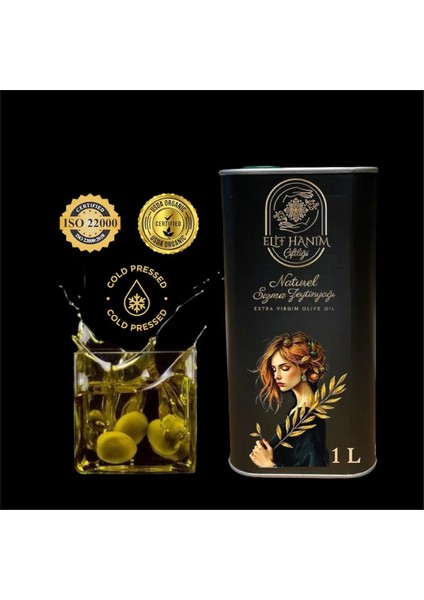 %0.1 Asit Oranı Yüksek Polifenol (427++) Oganik Natürel Sızma Zeytinyağı 1 Litre
