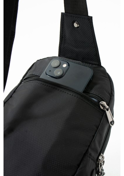 Unisex Kırinkıl Kumaş Suya Dayanıklı Çok Bölmeli Body Bag