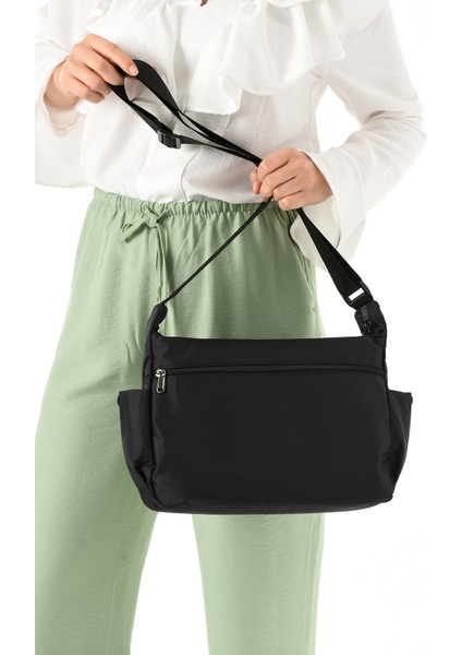 Kadın 3 Gözlü Paraşüt Kumaş Ayarlanabilir Çapraz Askılı Çanta