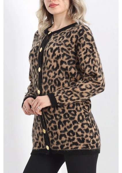 Kahve Leopar Hırka