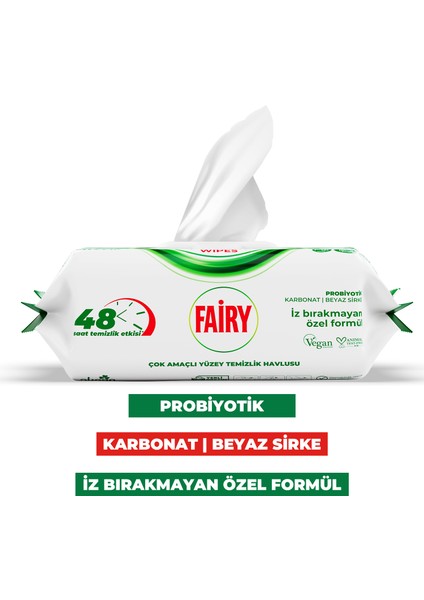 Power Wipes Yüzey Temizleme Mendili 100 Yaprak 12 Adet | Beyaz Sabun | Beyaz Sirke & Karbonat