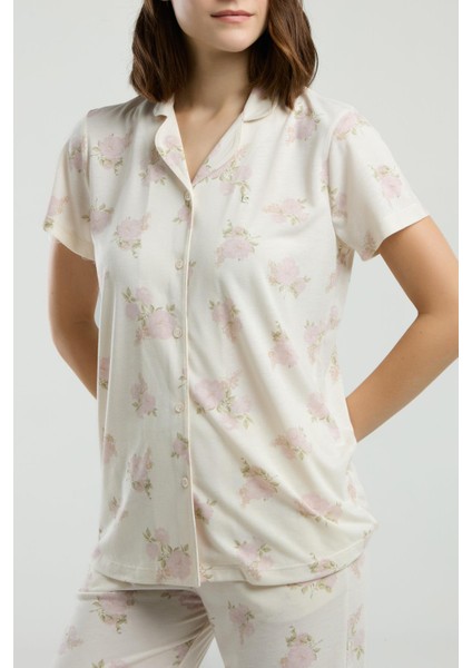 PC9007 - Beyaz - Pıerre Cardın Kadın Gömlek Pijama Takımı fırsatları