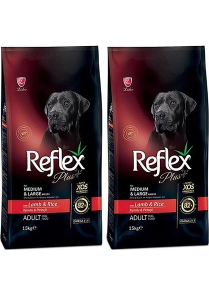 Plus Kuzu Etli Orta ve Büyük Irk Yetişkin Köpek Maması 15 kg 2 Adet