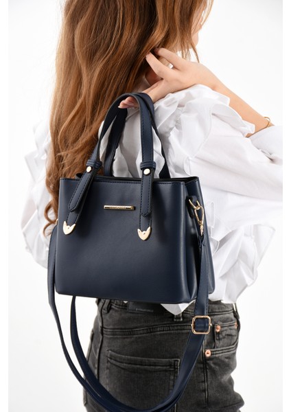 Kadın 4 Bölmeli Gold Aksesuarlı Sade Şık Omuz ve El Çantası fiyatları