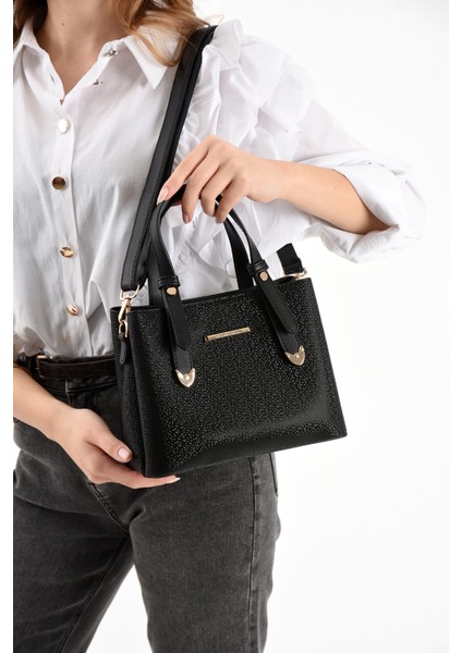 Kadın 4 Bölmeli Gold Aksesuarlı Sade Şık Omuz ve El Çantası fiyatları