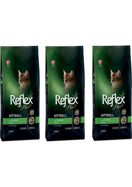 Plus Tavuklu Yavru Kedi Maması 1,5 kg 3'lü Set