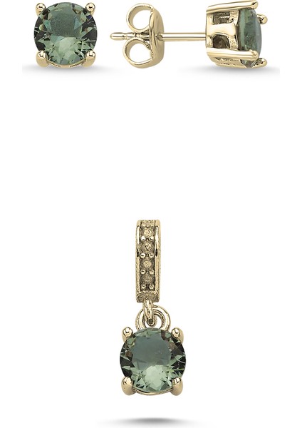 Özel Kutu ve Gümüş Bezi Ile 6mm Yuvarlak Sultanit Zirkon Tektaş Set