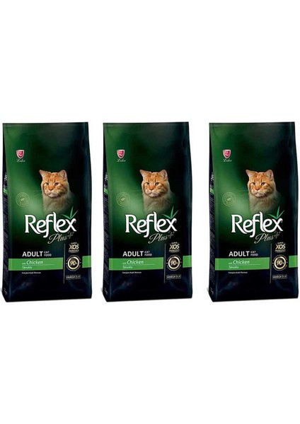 Reflex Plus Tavuklu Yetişkin Kedi Maması 1,5 kg 3'lü Set