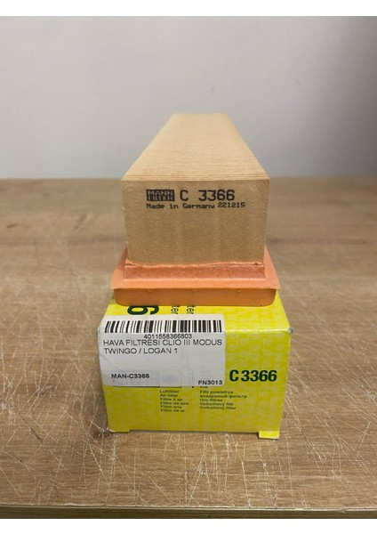 C3366 Hava Filtresi Renault Clio (3) 1.2 - 1.4 - 1.5 - 1.6 / Logan / Sandero / Kubistar