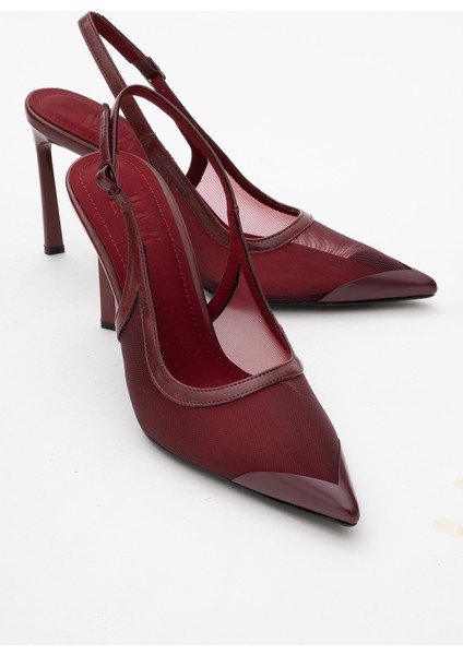 Venas Bordo Fileli Kadın Yüksek Topuklu Ayakkabı