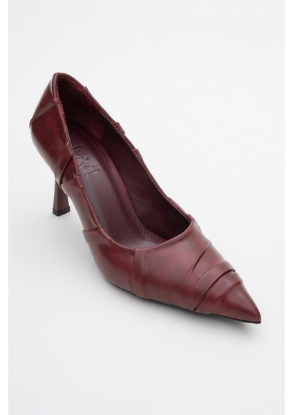 Anly Bordo Cilt Kadın Ince Topuklu Ayakkabı modelleri
