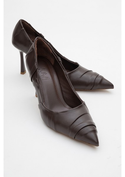 Anly Kahverengi Cilt Kadın Ince Topuklu Ayakkabı