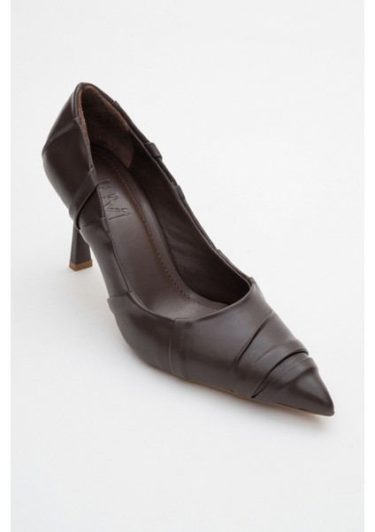 Anly Kahverengi Cilt Kadın Ince Topuklu Ayakkabı modelleri