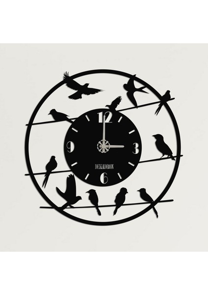 Kuşlar Metal Duvar Saati
