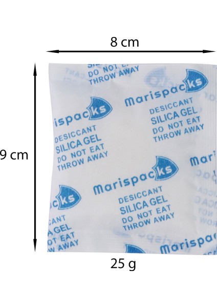 25 G x 25 Adet Silikajel Nem Alıcı Paket (Nonwoven, Metalize Doypack Ambalajda)