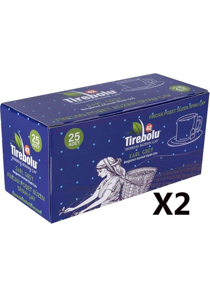 TIREBOLU42 Bergomat Aromalı Poşet Siyah Çay 2'li Paket 50 Adet