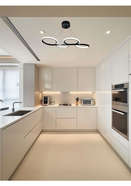 Modern Siyah Yılan Model Kumandalı 3 Renk (Beyaz / Sarı / Günışığı) LED Avize fiyatları