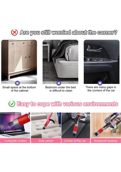 Dyson V7/V8/V10/V11/V15 Elektrikli Süpürge Aksesuarları Uzatma Esnek Hortumu Için 4 Adet Kalıntı Bırakmayan Toz Fırçası Hortumu Seti (Yurt Dışından) modelleri