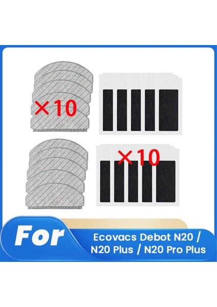 Ecovacs Debot N20 / N20 Plus / N20 Pro Plus Süpürme Robotu Aksesuarları Temizleyici Parçaları Değişimi Için 20 Adet (Yurt Dışından)