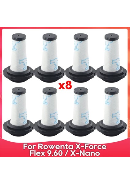 Rowenta X-Force Flex 9.60 Aqua Allergy Animal / X-Nano Elektrikli Süpürge Parçası Için 8 Adet Yıkanabilir Filtre ZR009010 (Yurt Dışından)