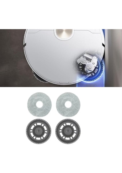 Dreame L20 ULTRA/X20 Pro/xiaomi Mijia M30S Robot Süpürge Paspas Tahtası Temizleyici Paspas Seti Için 2 Paspas Tutucu ve 2 Bez (Yurt Dışından) modelleri