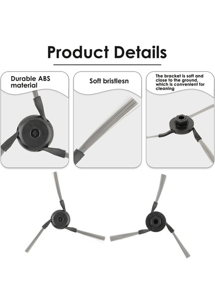 Dreame X40 Ultra/ L10S Pro Ultra Heat/ X30 Ultra/ L10S Ultra Gen 2/ L40 Ultra Elektrikli Süpürge Parçaları Için 10 Adet Yan Fırça (Yurt Dışından)