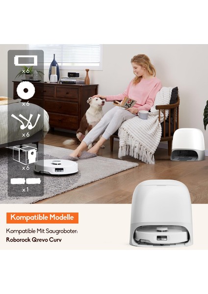 Roborock Qrevo Curv Robot Süpürge Aksesuarları, Yedek Parçalar Toz Torbaları, Paspas Pedleri, Ana Fırça, Yan Fırçalar (Yurt Dışından) fiyatları