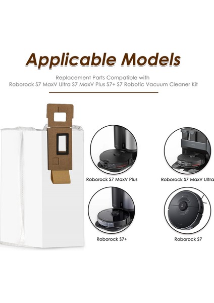 Roborock S7 S7+ S7 Maxv S7 Maxv Plus S7 Maxv Ultra T7S T7S Plus Için 12 Adet Yedek Vakum Torbası, Robotik Toz Torbaları (Yurt Dışından) fiyatları