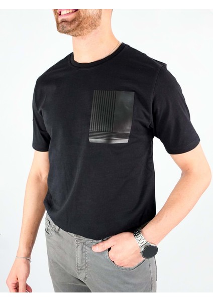 Sıfır Yaka Bisiklet Yaka Penye Likralı Siyah Erkek Tshirt fiyatları