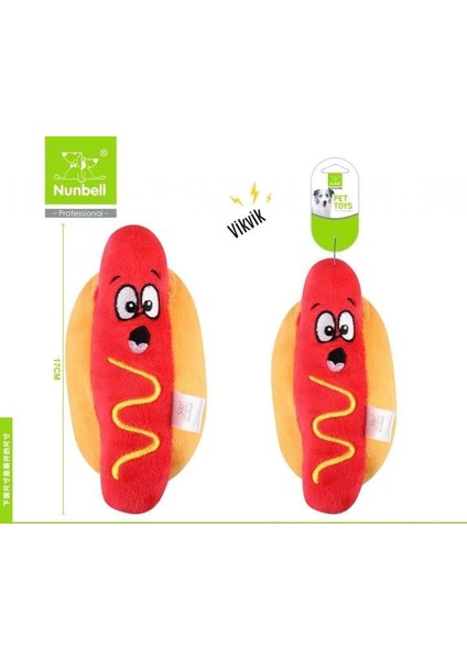 Sesli Sosisli Peluş Köpek Oyuncağı 17 cm