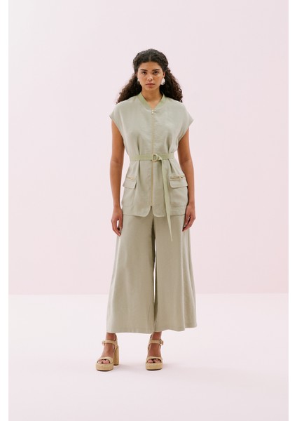 Önü Fermuarlı Düşük Omuz Yelek Yeşil Y2516010_012 modelleri