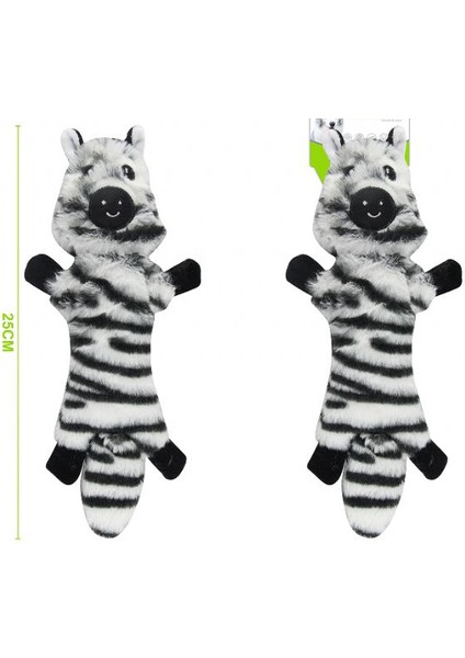 Sesli Zebra Peluş Köpek Oyuncağı 25 cm