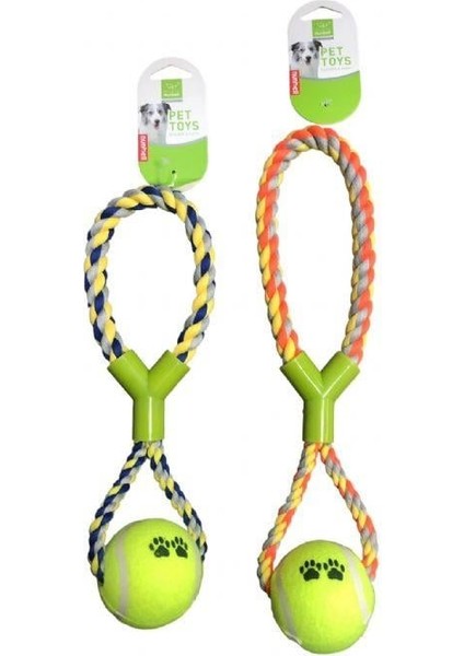 Tenis Toplu Y Şekilli Köpek Oyun ve Diş İpi 32 cm