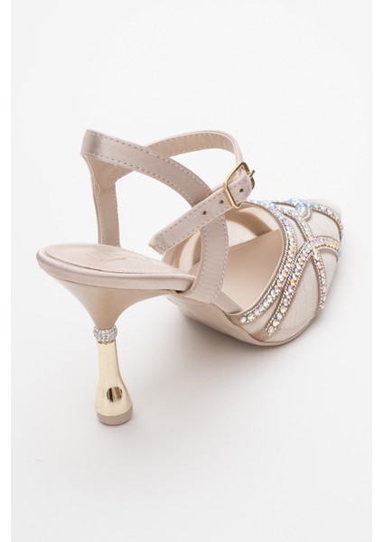 Volby Bej Saten Taşlı Kadın Abiye Ayakkabı indirimleri