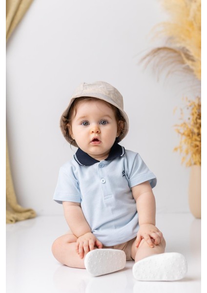 Erkek Bebek Polo Yaka T-Shirt - Açık Mavi