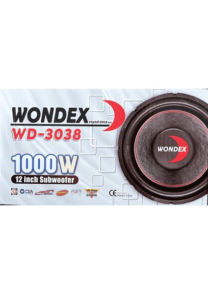 Wondex 1000W 350RMS 30CM Bass Subwoofer Profesyonel Hoparlör (Türkiye Üretim)