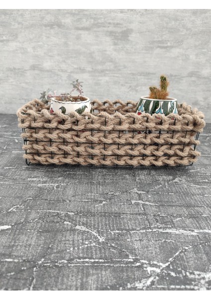 Halat Örgülü Çok Amaçlı Dekoratif Sepet 33 x 10 cm fiyatları