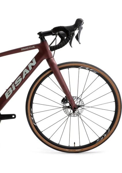 Reactive Yol Bisikleti 54 Cm Disk Fren 700c Jant 11 Vites Mat Koyu Bordo Krem