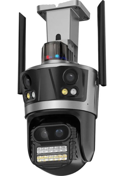 8k Wifi 16MP Dört Ekran Güvenlik Kamerası Cctv Ip Kamera 8x Zoom Dış Mekan Koruma