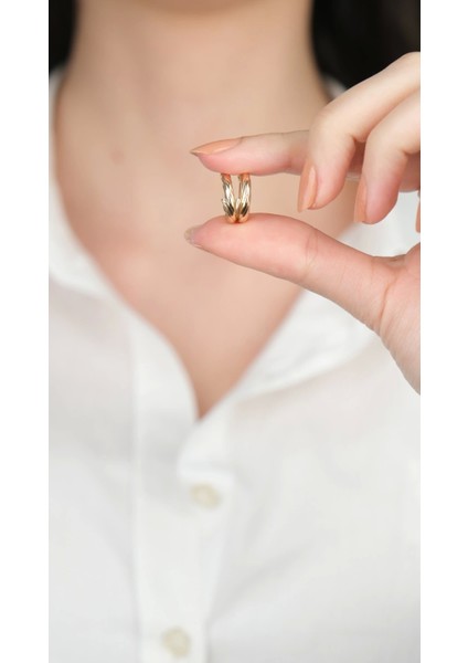 14 Ayar Altın Burgulu Klipsli Halka Küpe 909 modelleri