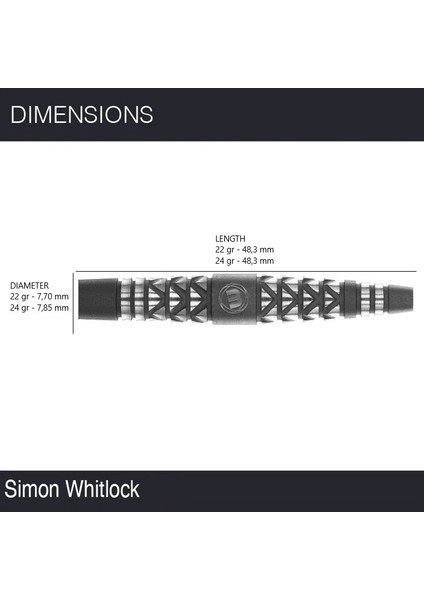 Simon Whitlock Atomised %90 Tungsten Çelik Uçlu Dart Oku modelleri